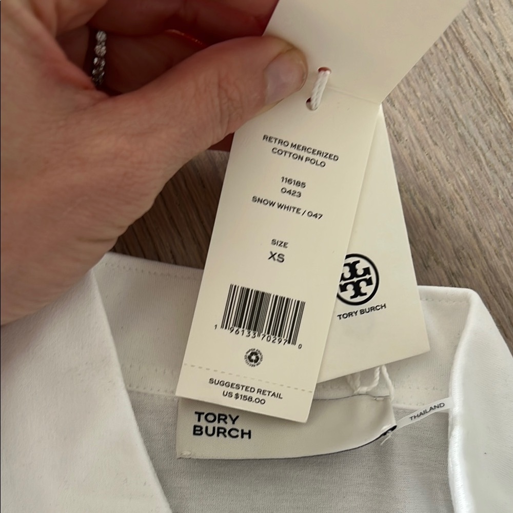 Tory Burch White Blouse with Textured Fabric - Picture 2 of 3